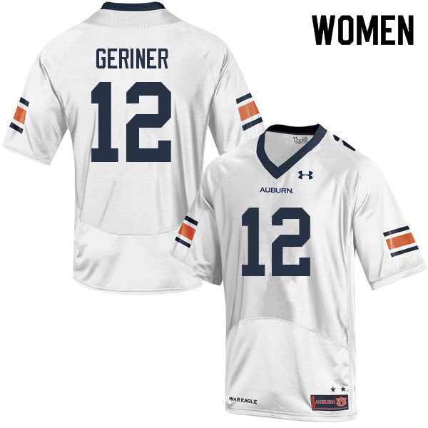 Women #12 Holden Geriner Auburn Tigers College Football Jerseys Sale-White - Click Image to Close